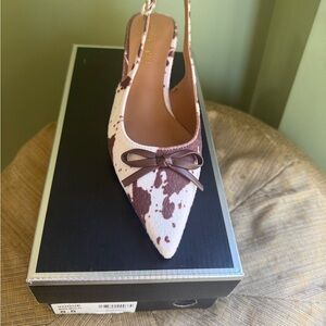 Steve Madden Brown and White Slingback Heels